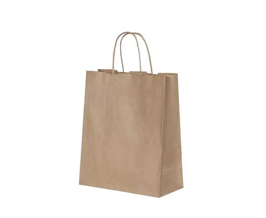 Burgu Saplı Kraft Kağıt Çanta 25x12x31 cm - 25 Adet