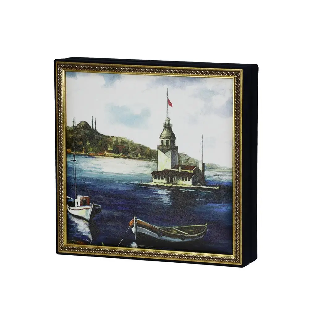 Kız Kulesi Tablo Çikolata Kutusu Takımı 49 Bölmeli 33X33 cm