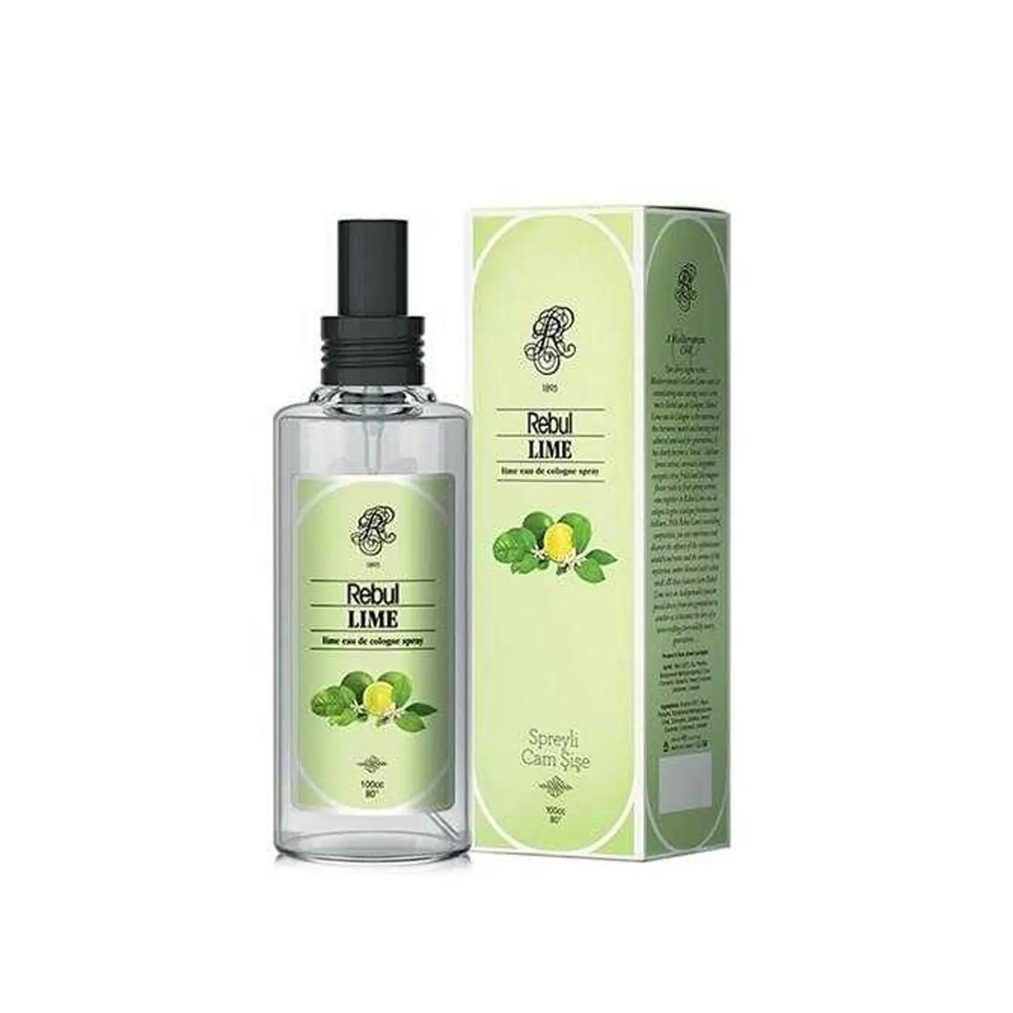 Lime (Yeşil Limon) 100 ml Cam Şişe Sprey Kolonya 80°