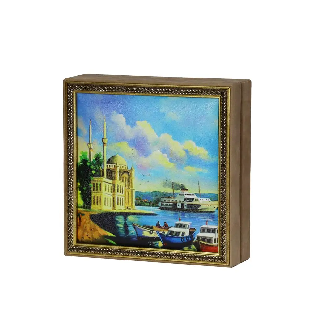 Ortaköy Camii Tablo Çikolata Kutusu Takımı 25 Bölmeli 25x25 cm