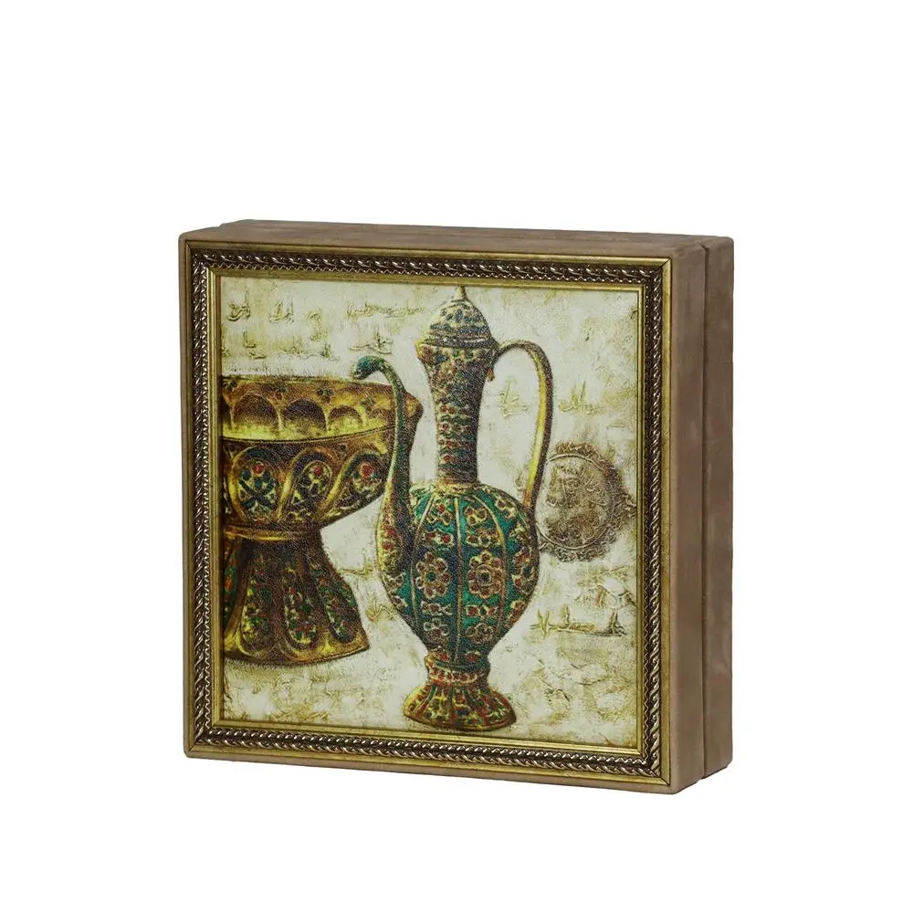 Osmanlı İbrik Tablo Çikolata Kutusu Takımı 25 Bölmeli 25x25 cm