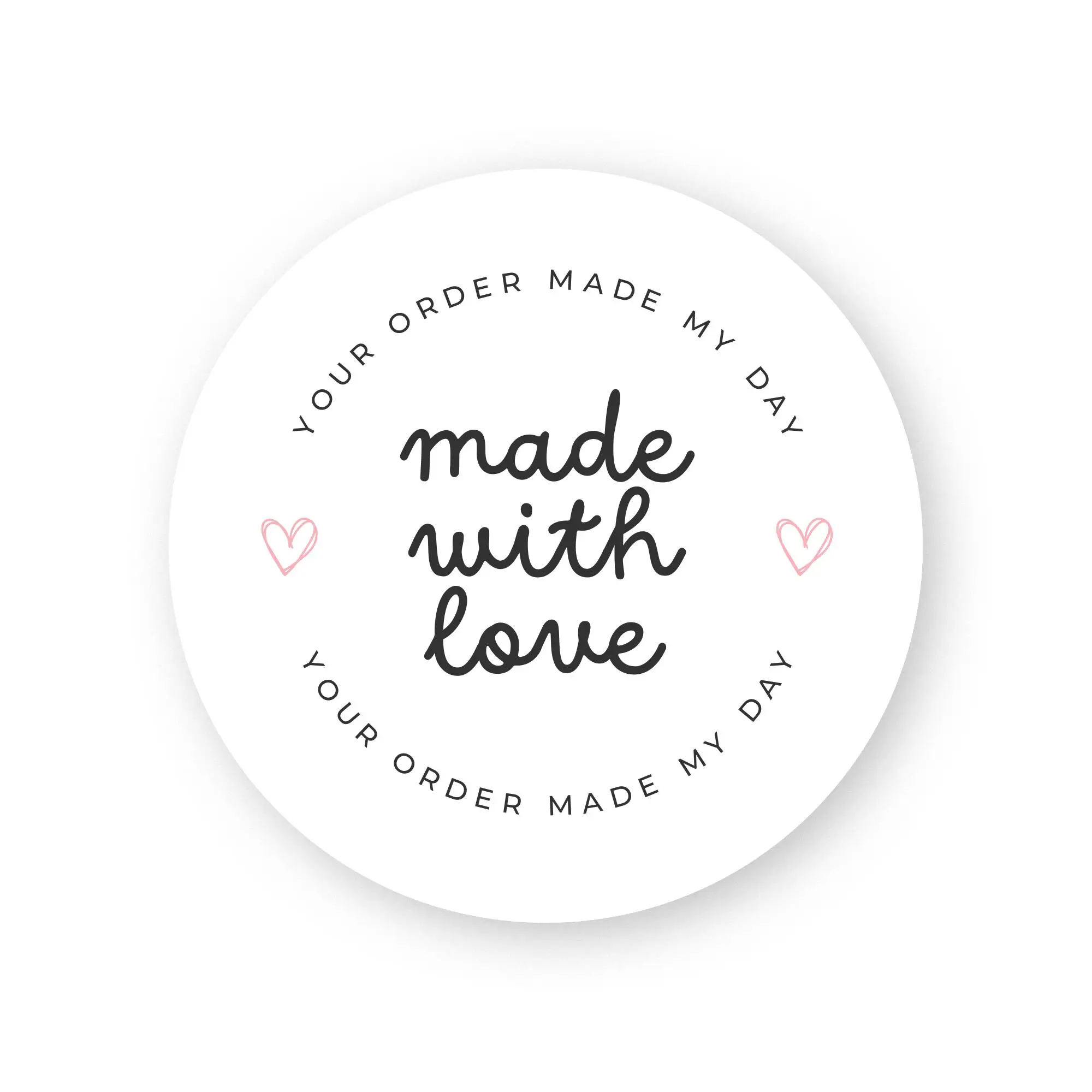 Sticker 5 - Made With Love 4x4 cm - 66 Adet